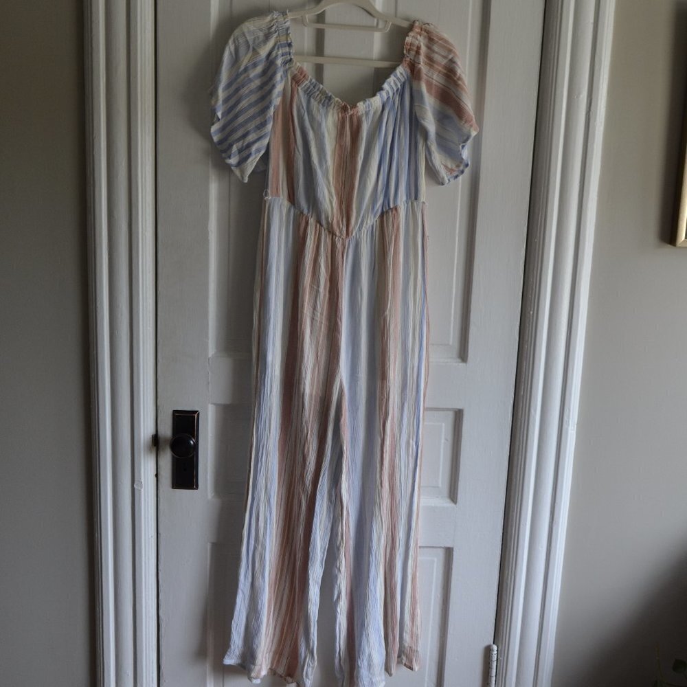 Altar'd State Off Shoulder Wide Leg Jumpsuit Size Large